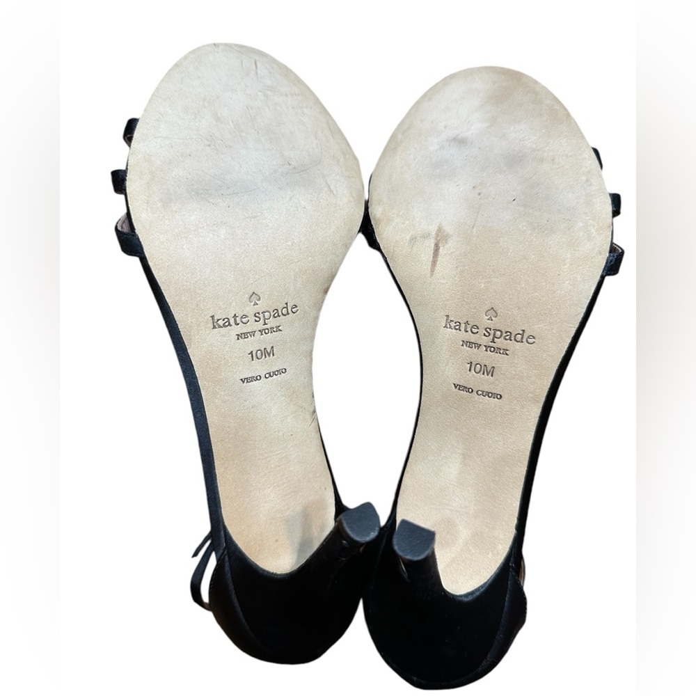 kate spade Black Satin Crystal-Embellished Ankle-Strap Heels - Picture 4 of 9